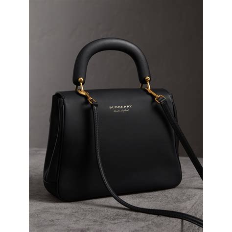 black leather burberry handbag|burberry top handle bag.